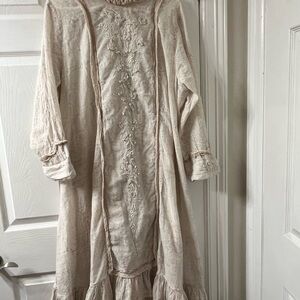 Magnolia Pearl Cream Maxi Dress with Embroidery